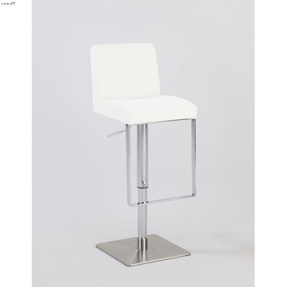 Modern White Adjustable Height Swivel Bar Stool 0813 By Chintaly