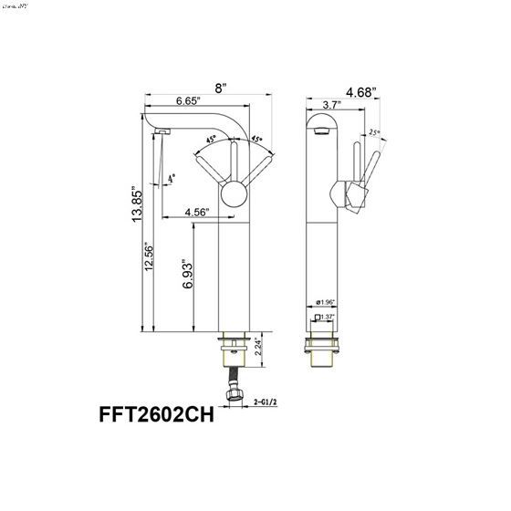 Vanity Faucet FFT2602CH-3