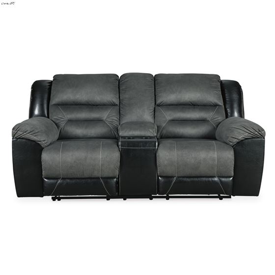 Earhart Slate Fabric Reclining Loveseat with Co-3