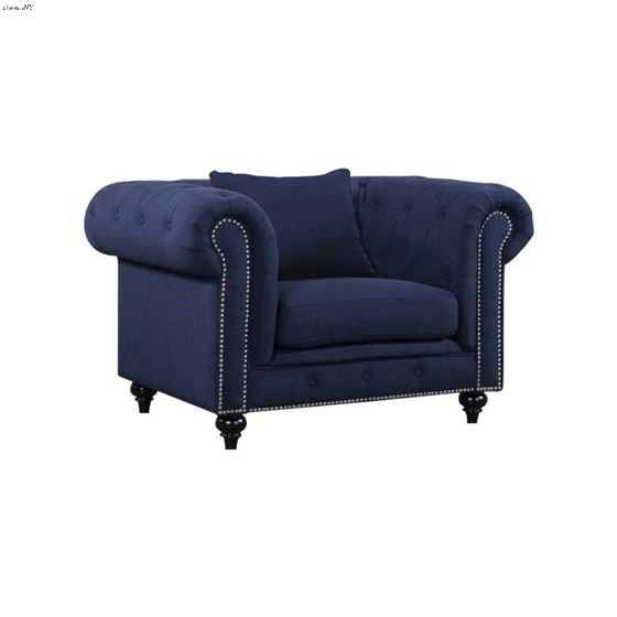 Chesterfield Navy Linen Tufted Chair Chesterfield_Chair_Navy by Meridian Furniture