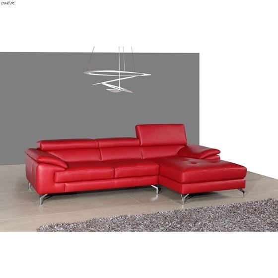 A973b Premium Red Leather Sectional