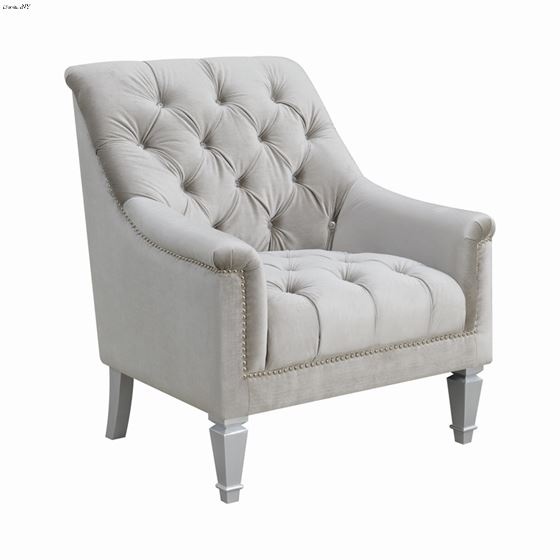 Avonlea Light Grey Velvet Chair 508463 by Coaster