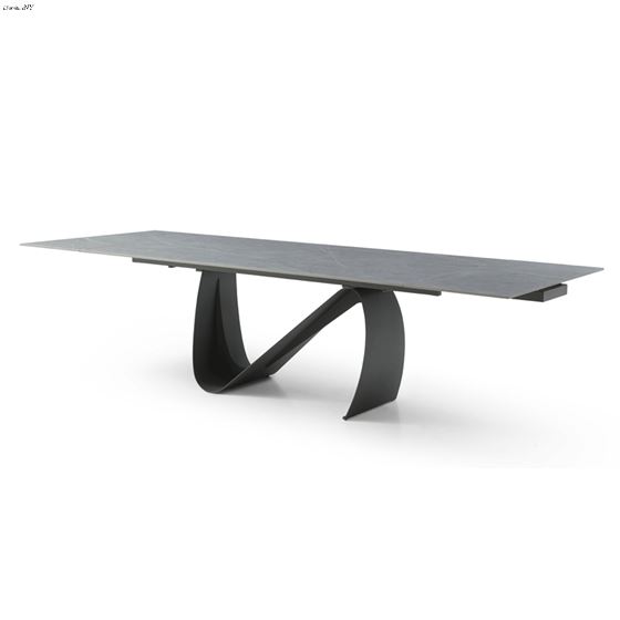 9087 Dark Grey Ceramic Top Marble Design Extention Dining Table - 83 Inch By ESF Furniture