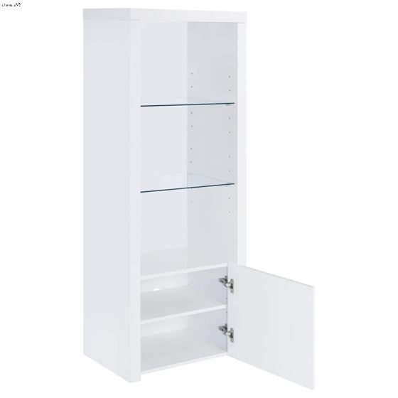 Jude High Gloss White 3 Shelf Media Tower 70425-3