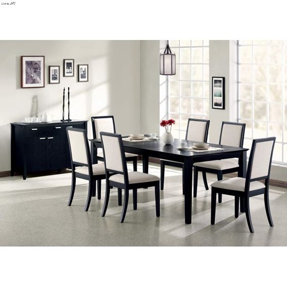 Louise Black Rectangle Extension Dining Table 10-3