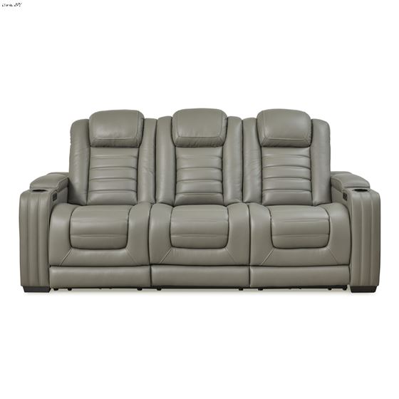 Backtrack Grey Leather Power Reclining Sofa U2800515