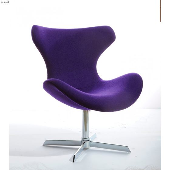 Aludra Modern Purple Fabric Lounge Chair