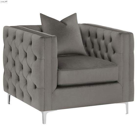 Phoebe Tufted Urban Bronze Velvet Chair 509883 By Coaster