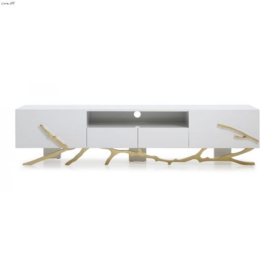 Modrest Legend 79 inch Modern White and Gold TV Stand  By VIG Furniture