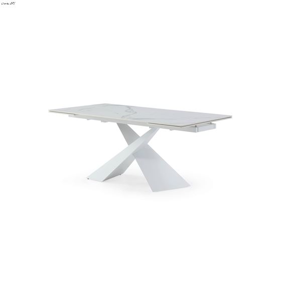 9113 Ceramic Top Marble Design Extention Dining Table - 63 Inch By ESF Furniture