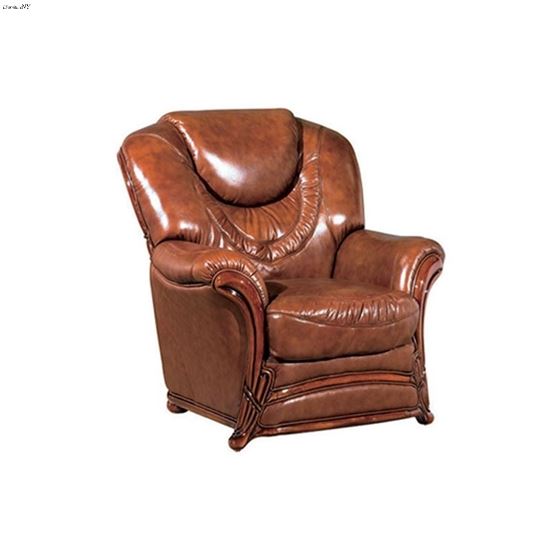 Traditional Brown Italian Leather Chair 67 By ESF Furniture