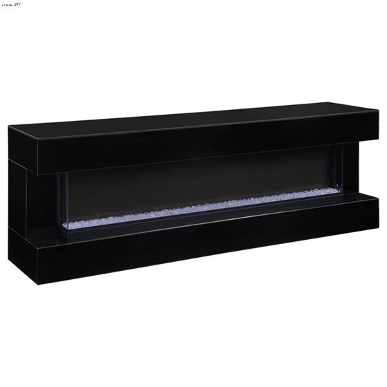 Vallerie 71 inch Black TV Stand with Visual Flame Box 710022 By Coaster