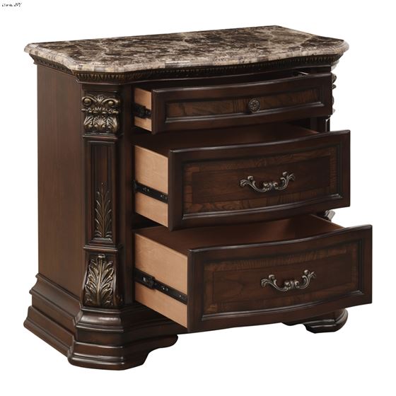 Antoinetta Cherry Marble Top 3 Drawer Night Stan-3