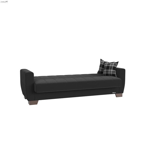 Barato Black Upholstered Convertible Sofa Bed w-3