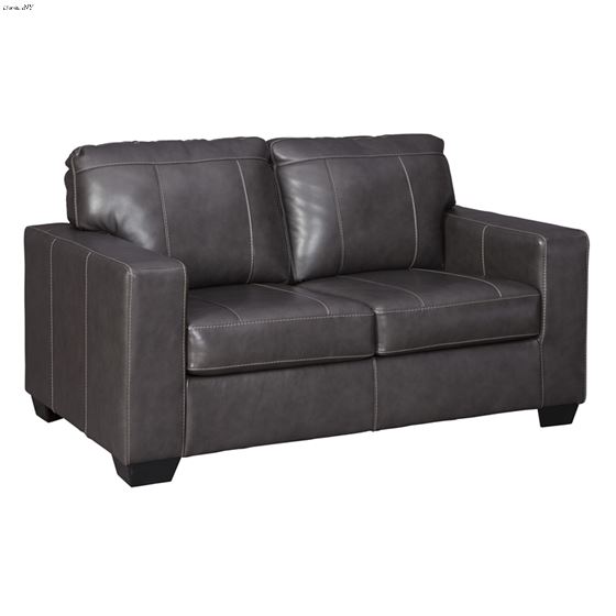 Morelos Grey Leather Loveseat 3450335 By Ashley Signature Design
