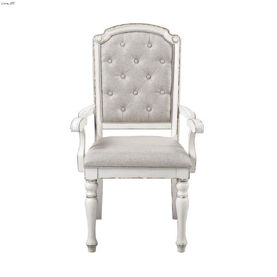Willowick Weathered Antique White Dining Arm Chair 1614A