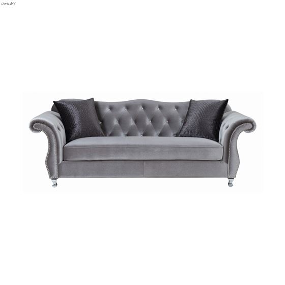 Frostine Silver Button Tufted Sofa 551161 By Coaster