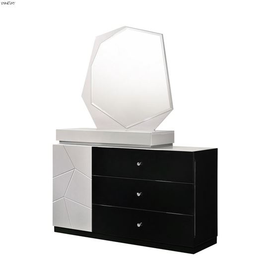 3 Drawer Dresser And Mirror By Jm Furniture, Modern Black Dresser With Mirror