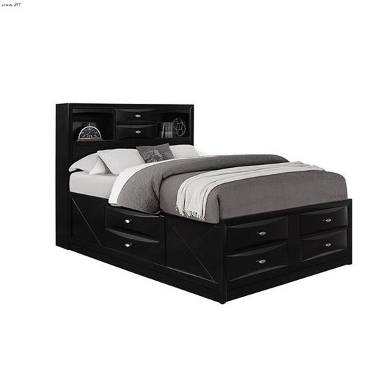 Global Furniture Linda Black King Captain Bed