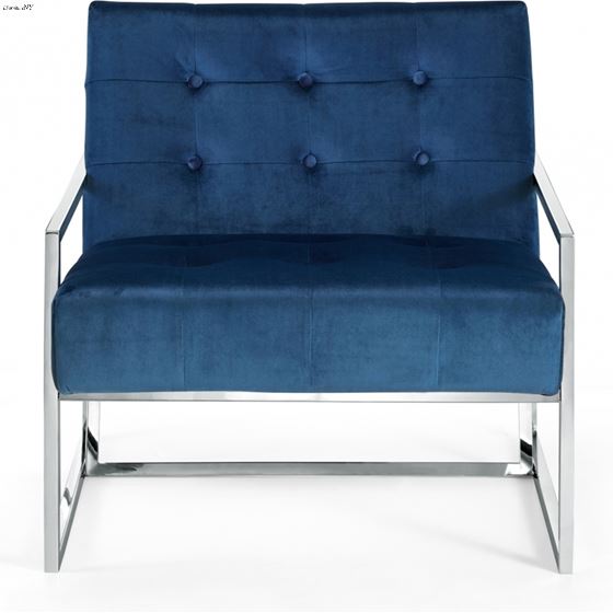 Alexis Navy Velvet Upholstered Accent Chair -3