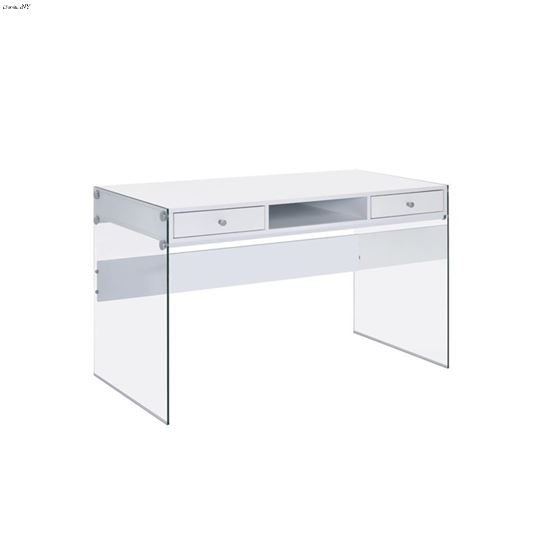 Dobrev 48 inch White Floating Writing Desk 800829 By Coaster