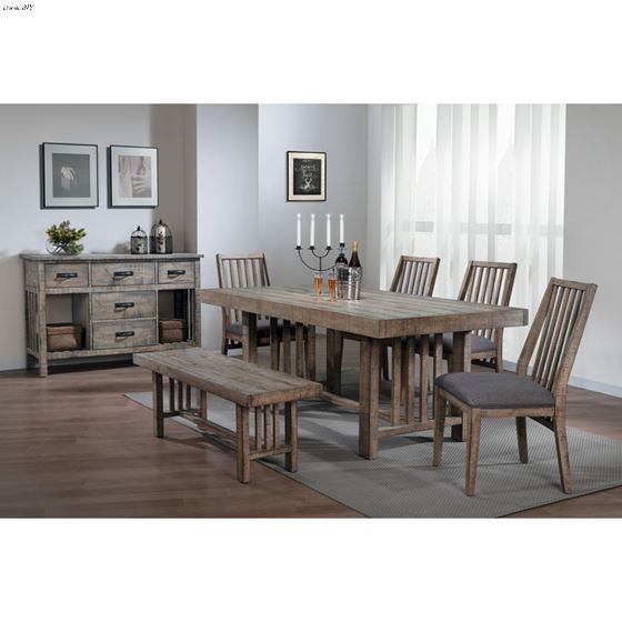 Codie Double Pedestal Trestle Dining Table 5544-72 in Set
