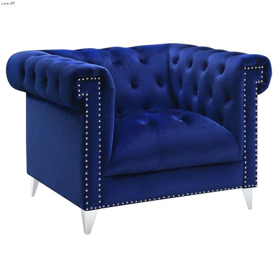 Bleker Blue Velvet Chesterfield Accent Chair 509483 By Coaster