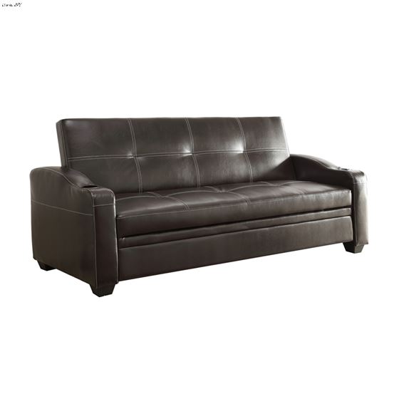 Caffery Sofa Bed Dark Brown Leatherette 4829DB