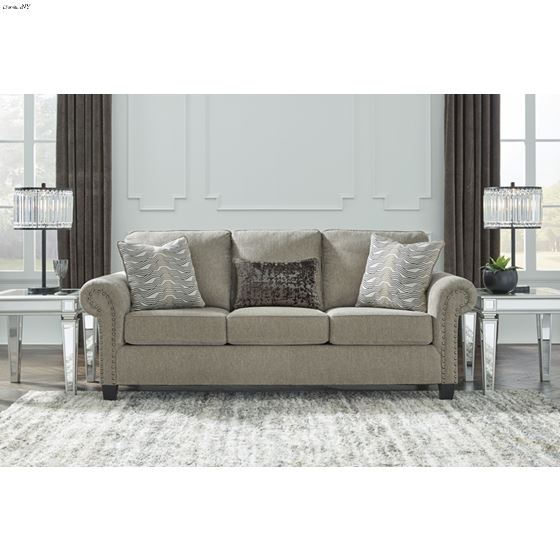 Shewsbury Pewter Fabric Rolled Arm Sofa 47202-3