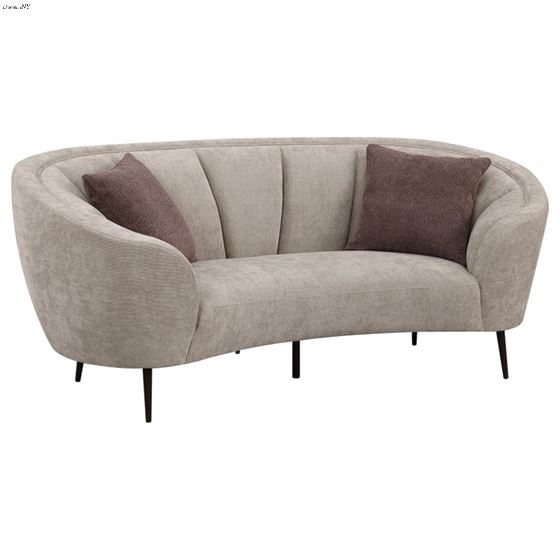 Ellorie Beige Channel Back Curved Loveseat 504838 By Coaster