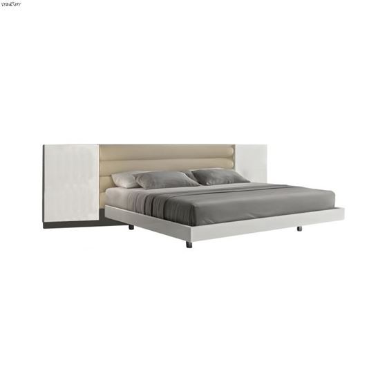 Lisbon White Modern Panel Platform Bed by JM Furniture
