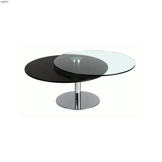 Glass and Wood Motion Cocktail Table 8176-CT By-3