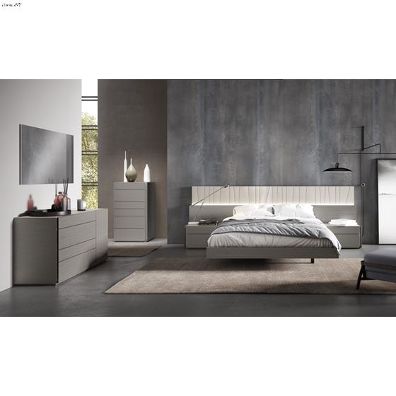 The Porto Premium 5pc King Bedroom Set in Grey by JM