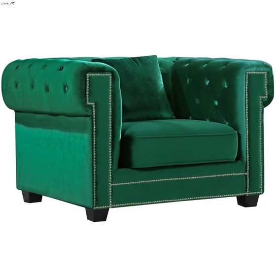 Bowery Green Velvet Tufted Chair Bowery_Chair_Green by Meridian Furniture