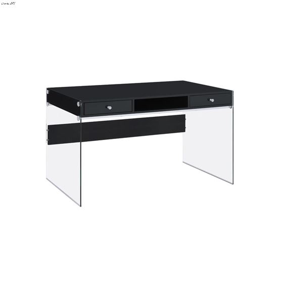 Dobrev 48 inch Gloss Black Floating Writing Desk 800830 By Coaster