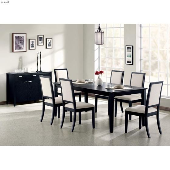 Louise Black and Cream Upholstered Dining Side C-3