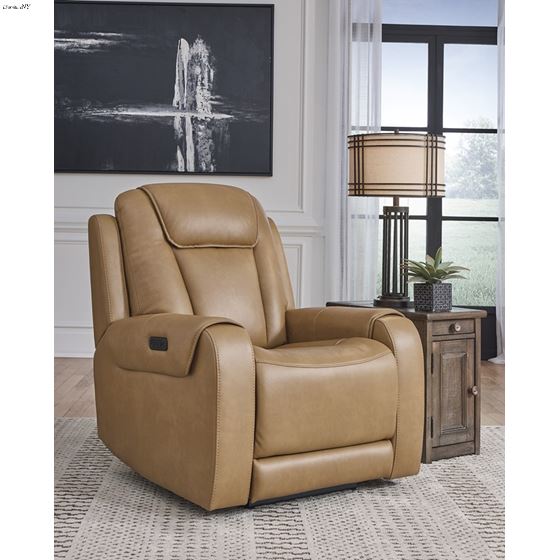 Card Player Cappuccino Faux Leather Power Recli-3