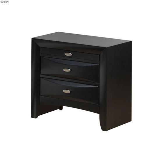 Linda Black 2 Drawer Nightstand by Global Furniture USA