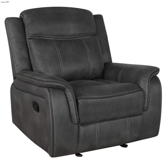 Lawrence Charcoal Fabric Glider Recliner Chair 603506 By Coaster