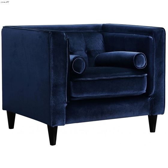 Taylor Navy Velvet Tufted Chair Taylor_Chair_Navy by Meridian Furniture