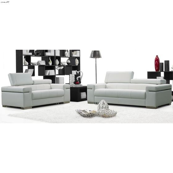 Soho White Leather Sofa and Love Seat