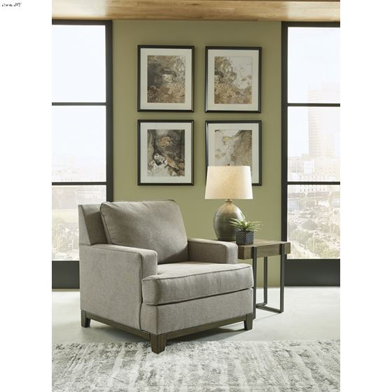 Kaywood Granite Fabric Chair with Wood Trim 563-3