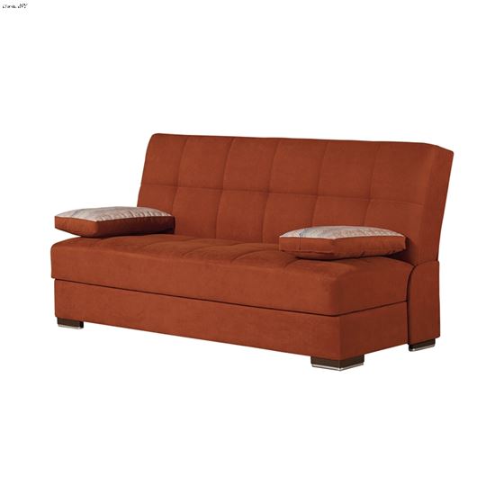 Soho Orange Upholstered Convertible Sofa Bed wi-2