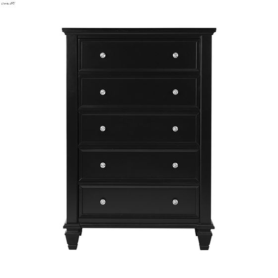 Sandy Beach Black 5 Drawer Chest 201325-2