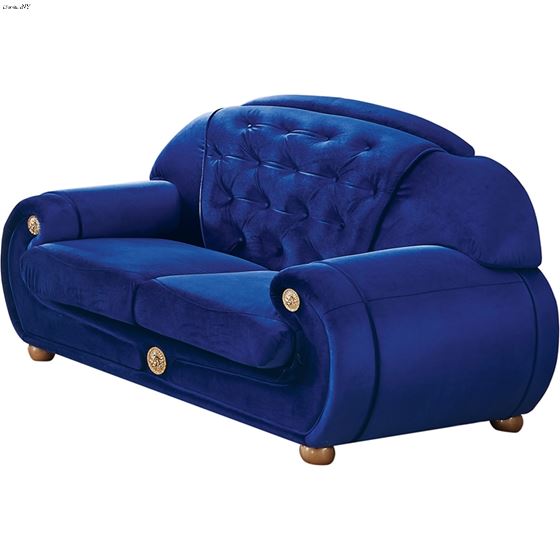 Giza Tufted Blue Velvet Love Seat By ESF Furniture