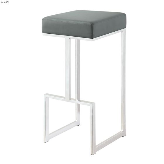 Modern Grey Leatherette Square Bar High Stool 105262 By Coaster