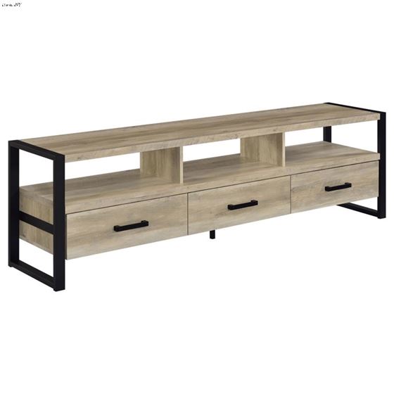 James Distressed Pine 71 inch 3 Drawer TV Stand 704273 By Coaster