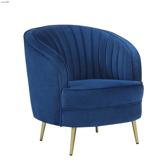 Sophia Blue Velvet Channel Tufted Chair 506863 By Coaster