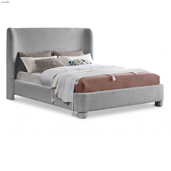 Penny Grey Boucle Upholstered Bed By Meridian Furniture