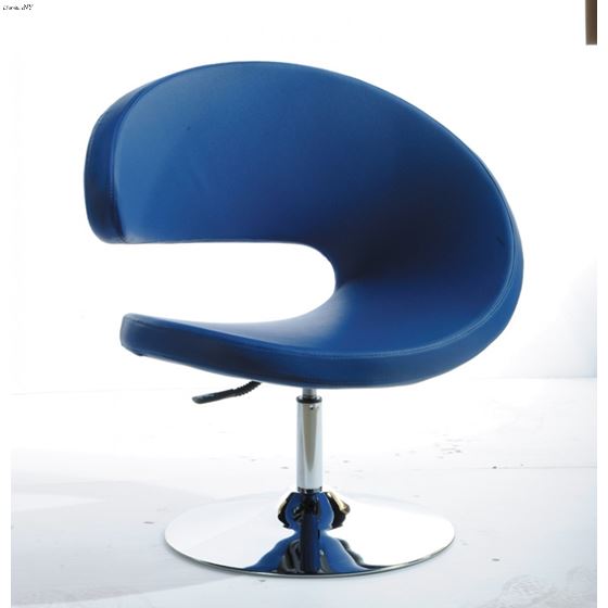 Adara Modern Blue Leatherette Lounge Chair